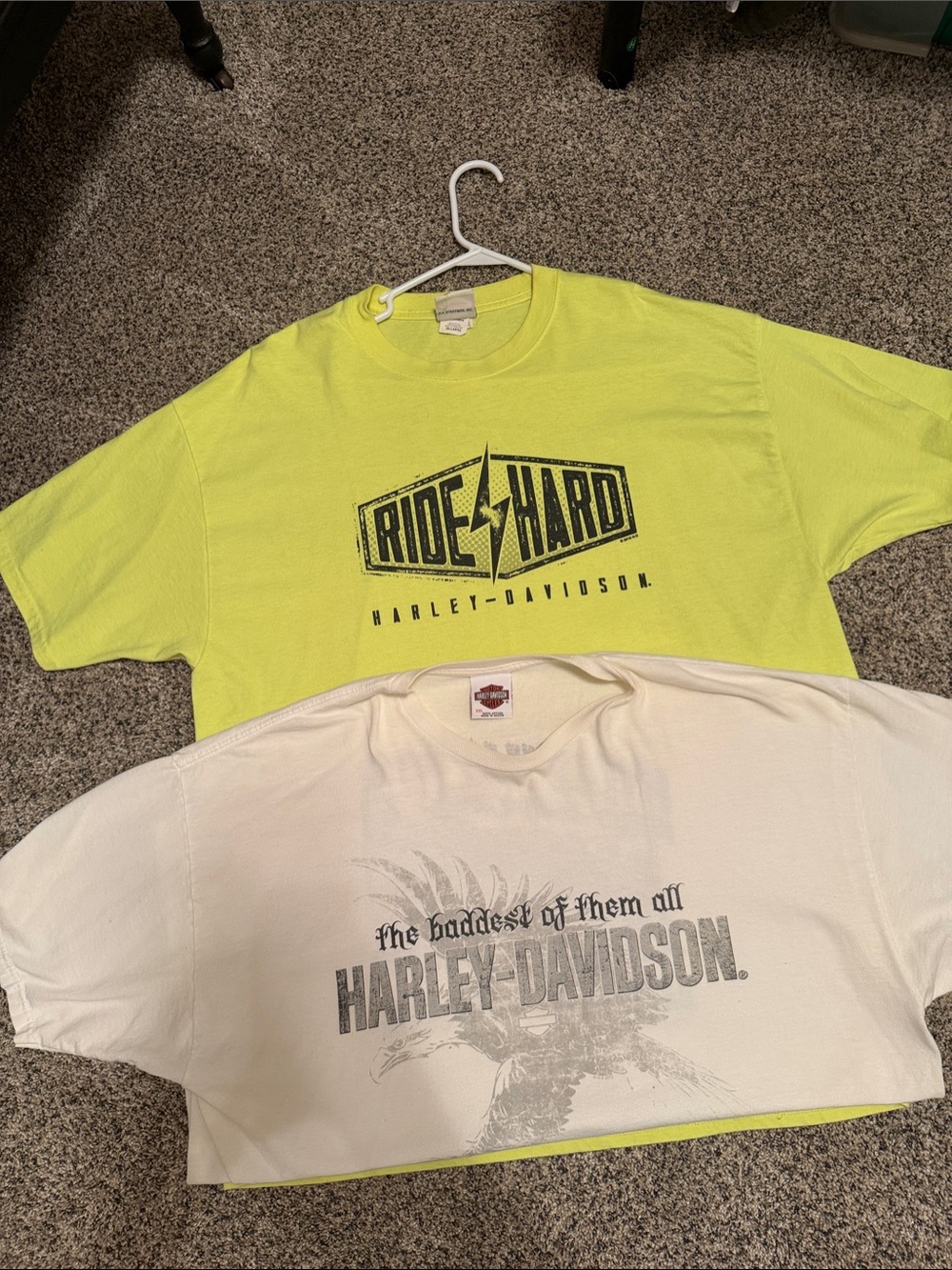 Harley-Davidson Youth Neon Yellow & Cream Graphic Tee Duo